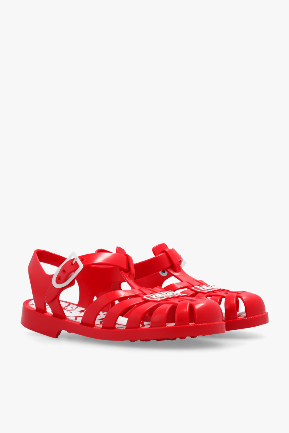 Red on sale rubber sandals